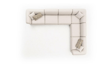 Ecksofa L-Form Beige Eckgarnitur Möbel Textil Stil 405x315 Couch Sofa